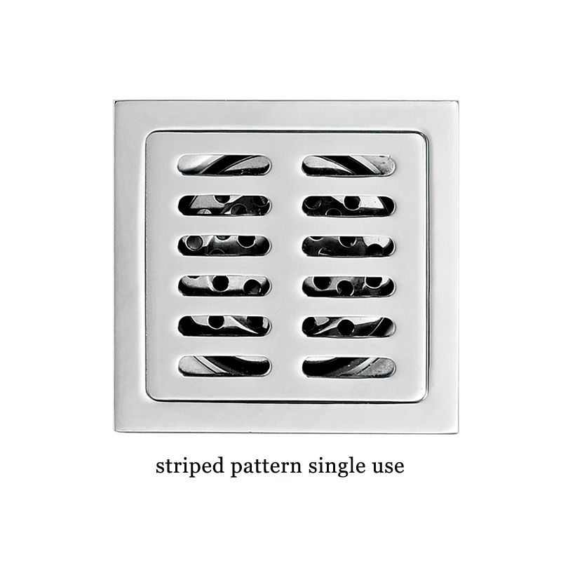 方形6mm厚 4 英寸 201 不锈钢苹果图案浴室淋浴地漏带铜防臭自密封芯