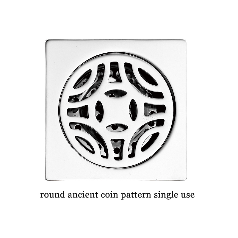 Hot Square 6mm Thick 4 လက်မ 201 Stainless Steel Round Apple Pattern Bathroom Shower Brass Anti Odor Floor Drain with Bayonet —XINZHIJIA/XUNJIA