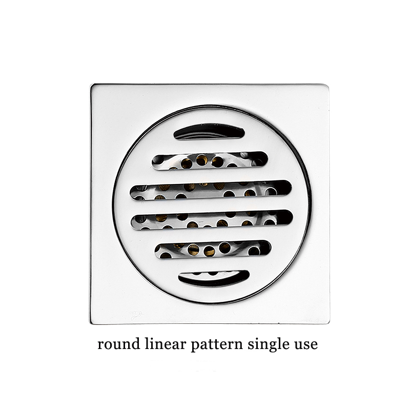 Hot Square 6mm Thick 4 လက်မ 201 Stainless Steel Round Apple Pattern Bathroom Shower Brass Anti Odor Floor Drain with Bayonet —XINZHIJIA/XUNJIA