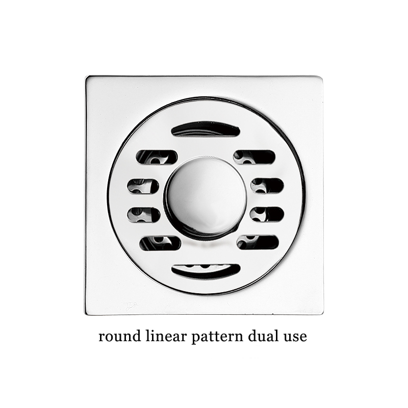 Hot Square 6mm Thick 4 လက်မ 201 Stainless Steel Round Apple Pattern Bathroom Shower Brass Anti Odor Floor Drain with Bayonet —XINZHIJIA/XUNJIA