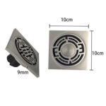 Bathroom drainage household antique nickel brushed square stainless steel floor drain