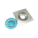 Xunjia/xinzhijia – 2毫米厚 15*15cm 浴室方形不锈钢地漏