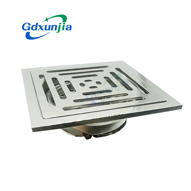 Xunjia/xinzhijia – 15 *15 Cm 6 Mm Thick Palisade Pattern 201 Stainless Steel Kitchen Square Floor Drain with Large Common Odor Proof Core