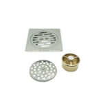 Square Light 4 इंच 2 Mm 3 Mm Thick Garage Floor Drain Cover with Brass Magnetic Self Seal Core