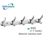 Xunjia/xinzhijia – 2023 热销壁挂式1.2mm厚 201 不锈钢衣帽钩毛巾架橱柜衣架