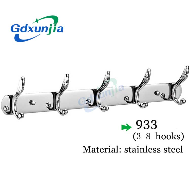 Xunjia/xinzhijia – 2023 热销壁挂式1.2mm厚 201 不锈钢衣帽钩毛巾架橱柜衣架
