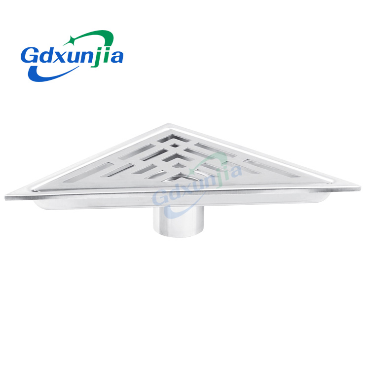 Stainless Steel Triangular Extended Pipe Floor Drain for Bathrooms
