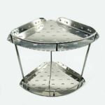 Xunjia/xinzhijia – Rak Penyimpanan Baja Tahan Karat Braket Kamar Mandi Baja Sudut Terpasang Di Dinding Perekat Tanpa Pengeboran