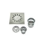 Сіньчжыцзя/сюньцзя – Bathroom 10*10cm 2mm Thick Square 304 Stainless Steel Floor Drain with Backflow Preventer Deep Water Seal Core