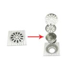 Xunjia/xinzhijia -10*10cm 2mm Thick 304 Stainless Steel dej nco xws li Square pem teb drain nrog common Odor Proof Core