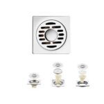 Square 10 *10cm 2m tuab 304 Stainless Steel Linear pem teb drain nrog Pvc Odor Proof Seal Core