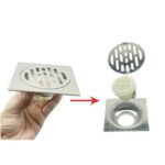 Square 10 *10cm 2m tuab 304 Stainless Steel Linear pem teb drain nrog Pvc Odor Proof Seal Core