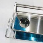 Xunjia/xinzhijia – Multifunktionale vertikale zweilagige 40 cm 201 Aufbewahrungsregal für Soßenflaschen aus Edelstahl für die Küche