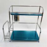 Xunjia/xinzhijia – Multifunktionale vertikale zweilagige 40 cm 201 Aufbewahrungsregal für Soßenflaschen aus Edelstahl für die Küche