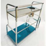 Xunjia/xinzhijia – Multifunktionale vertikale zweilagige 40 cm 201 Aufbewahrungsregal für Soßenflaschen aus Edelstahl für die Küche