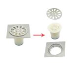 سینڈنگ اسکوائر 10*10cm 3mm موٹا 201 پلاسٹک کے بڑے سیدھے نکاسی کے ساتھ سٹینلیس سٹیل کا فرش ڈرین