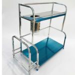 Xunjia/xinzhijia – Multifunktionale vertikale zweilagige 40 cm 201 Aufbewahrungsregal für Soßenflaschen aus Edelstahl für die Küche