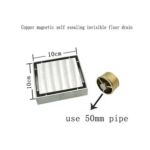 Vente en gros de haute qualité, anti-odeur invisible, 3 mm d'épaisseur 304 Drain de sol à insert pour carrelage en acier inoxydable avec noyau magnétique en cuivre — XINZHIJIA/XUNJIA