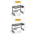 Xunjia/xinzhijia – A1 Abtropfgestell über der Spüle, Küchenregal, vertikales Abfluss-Lagerregal aus Edelstahl und verstellbarer Küchen-Wäscheständer