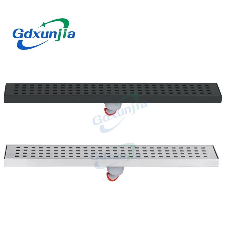 Stainless steel large displacement shower room with rectangular hole grid floor drain