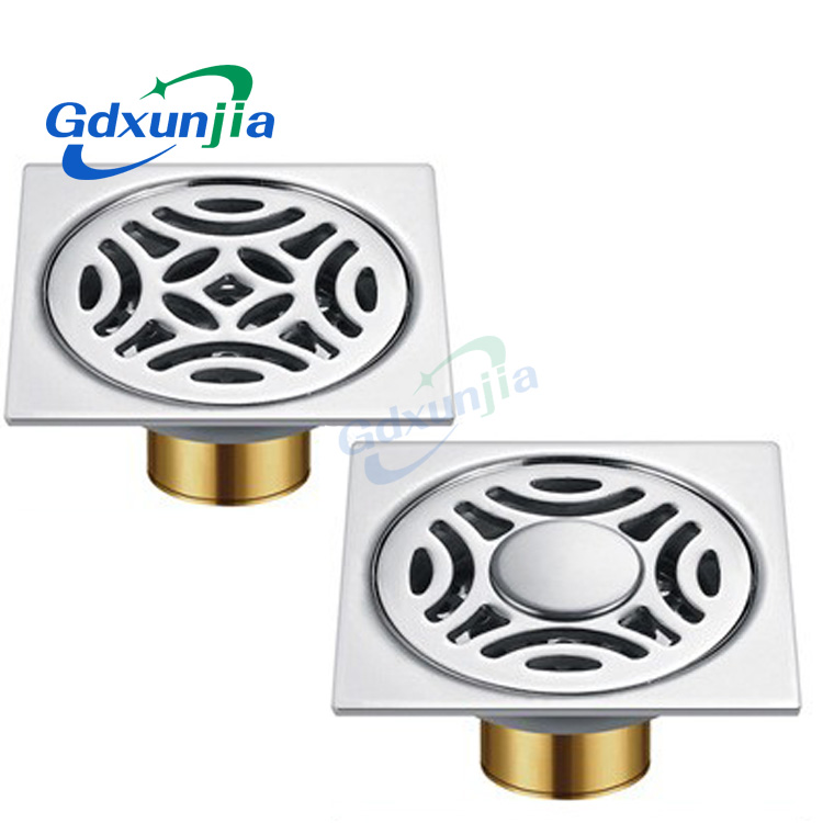 Hot Square 6mm Thick 4 လက်မ 201 Stainless Steel Round Apple Pattern Bathroom Shower Brass Anti Odor Floor Drain with Bayonet —XINZHIJIA/XUNJIA