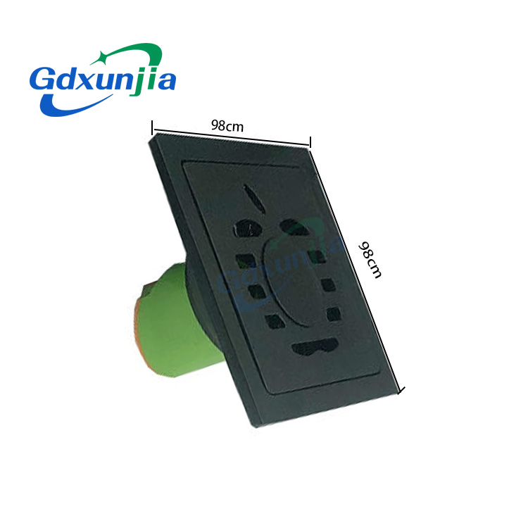 Дүң кош 6 мм калың 4 Дюйм чарчы кара 201 Дат баспас болоттон жасалган жуунучу бөлмөлүү душ пластмасса