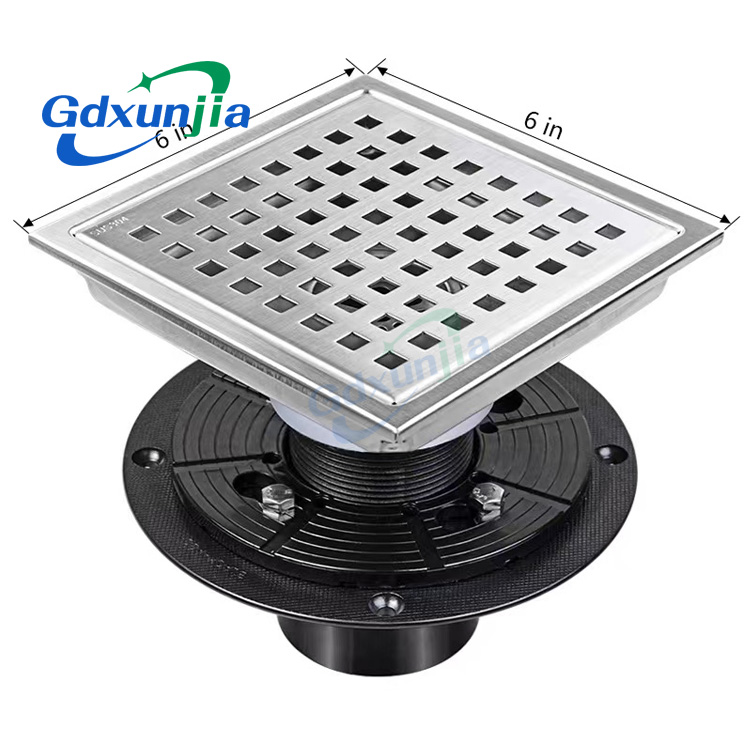 Premium Stainless Steel Hidden Grid Floor Drain with Base – Эфектыўны дрэнаж