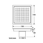 Premium Stainless Steel Hidden Grid Floor Drain with Base – Эфектыўны дрэнаж