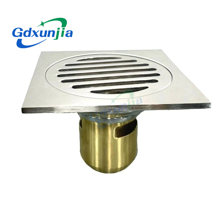 Round Striped Copper Deep Water Drain for Bathrooms