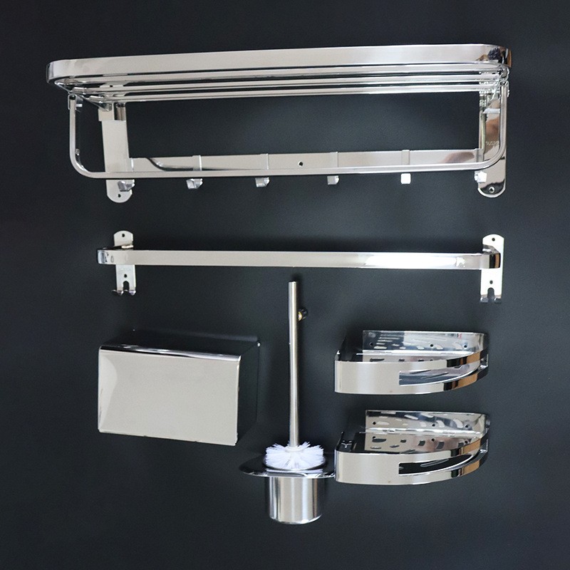 Bathroom towel storage rack toilet wall mounted towel storage rack stainless steel bathroom hardware set